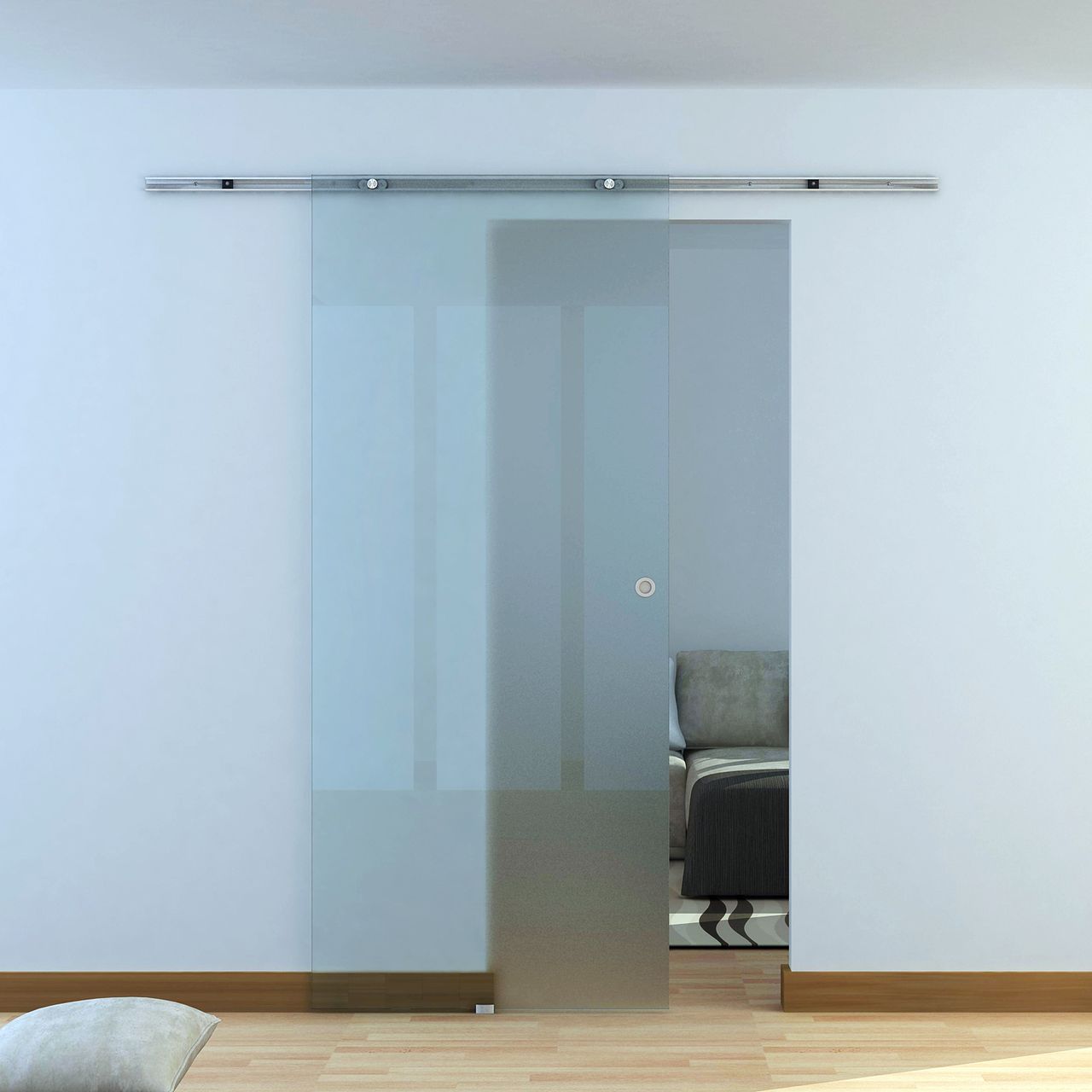 HOMCOM Glasschiebetür Schiebetür Glastür Zimmertür Mattglas 775 / 900 / 1025 x 2050 mm