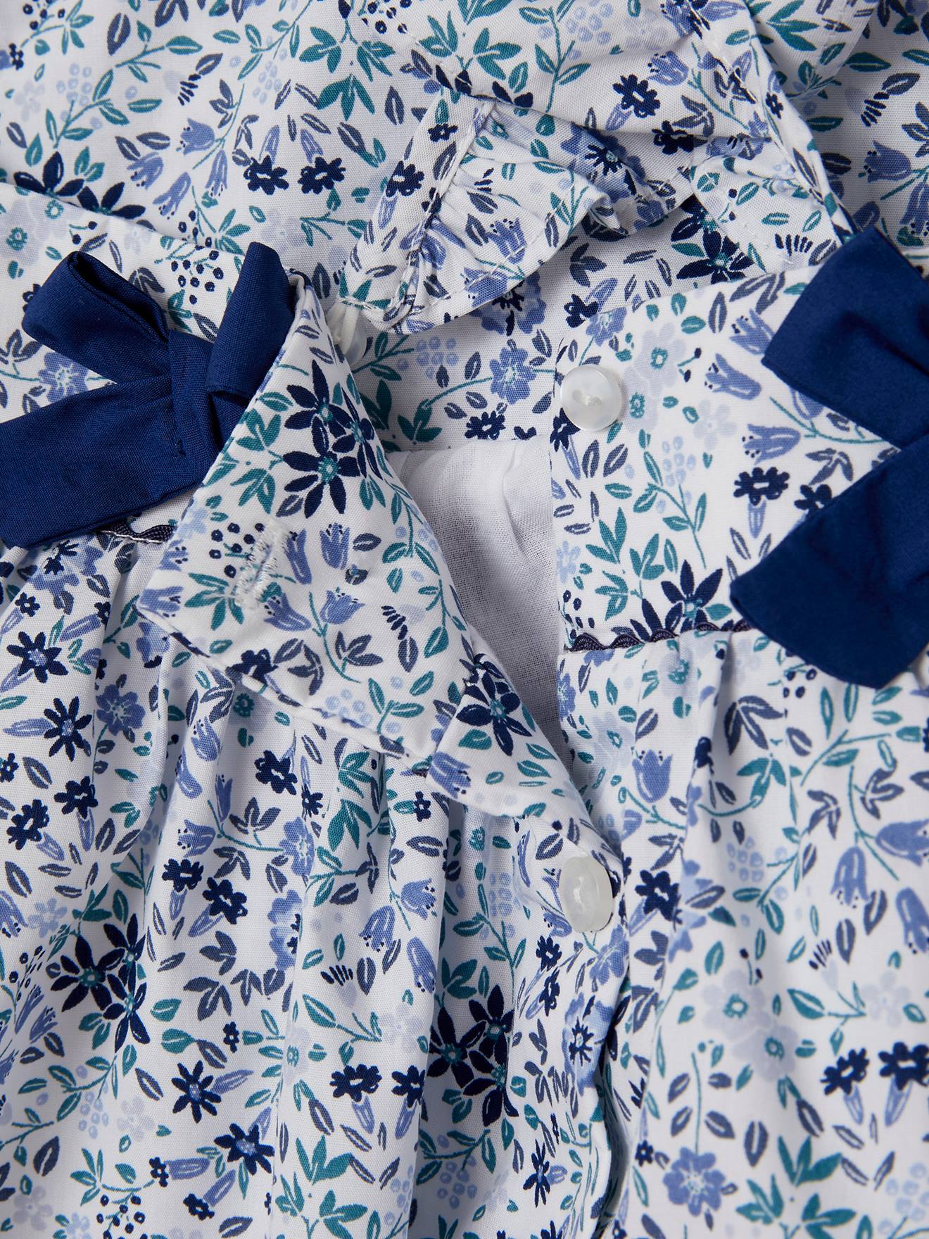 Robe fleurie bébé de cérémonie blanc imprimé