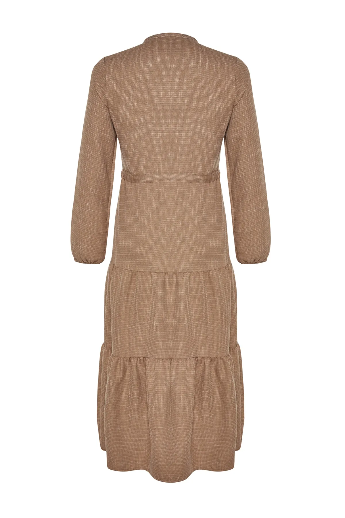 Trendyol Modest  Hellbraunes, gewebtes Kleid mit Schnürrock TCTAW22EB0136