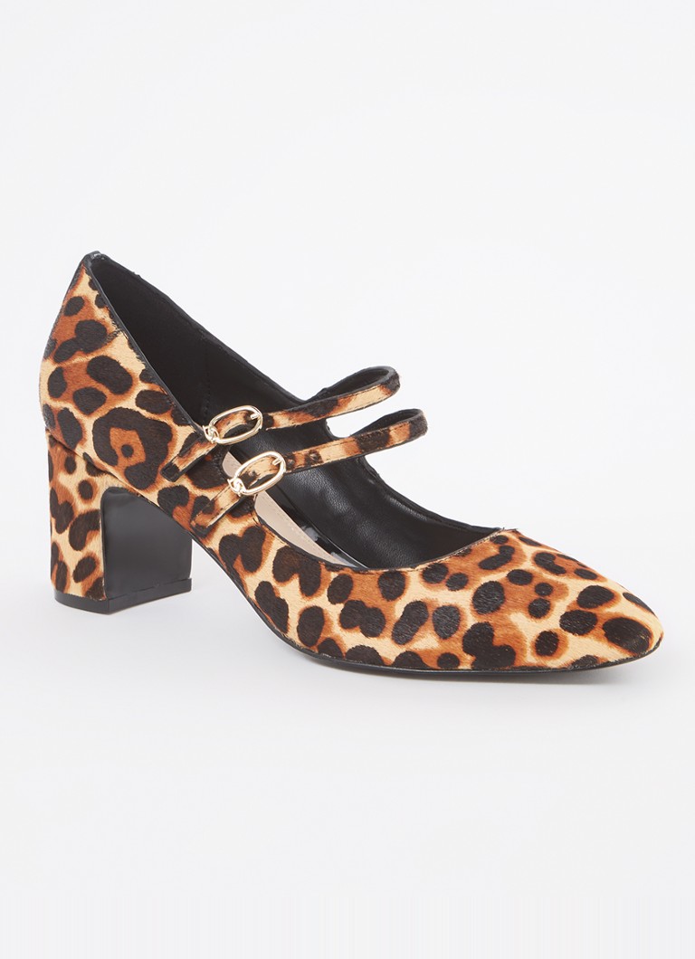 Pantofi cu toc din piele cu imprimeu leopard Dune London Approval