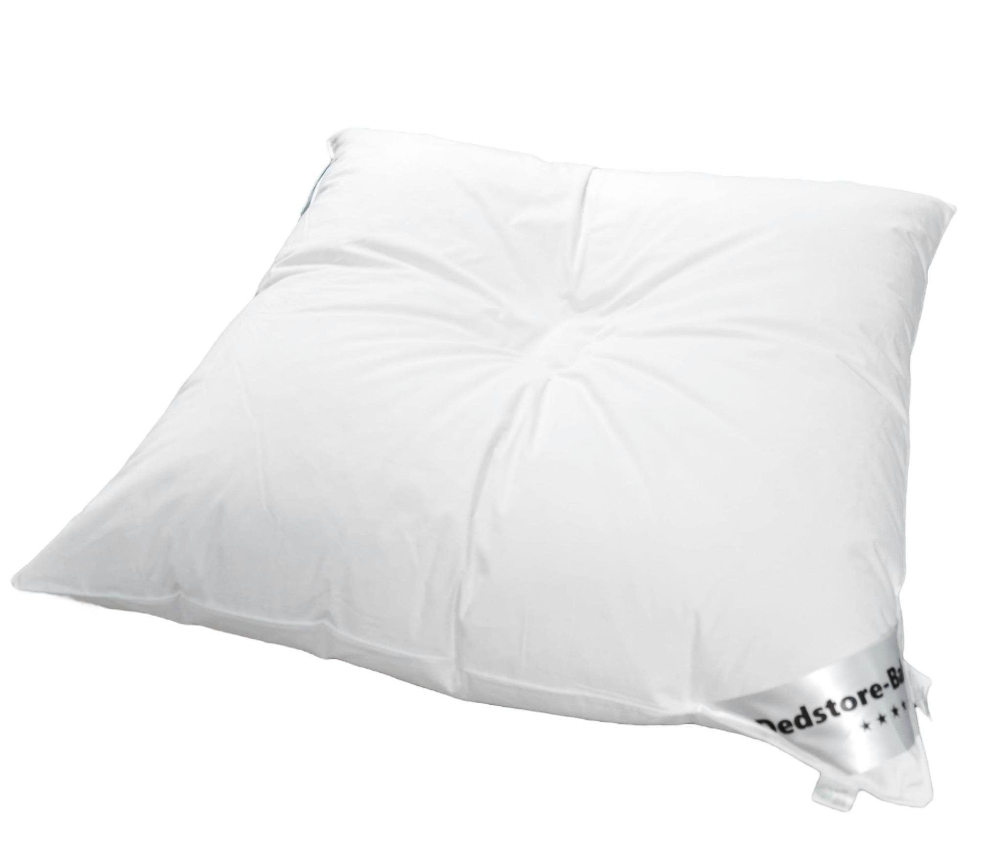 Federkissen 2er Kissen Kopfkissen 80x80cm Federkissen Bezug Baumwolle 2000g, Dedstore-Baby, Füllung: 100% polnische Gänsefedern, Bezug: Baumwolle, Seitenschlaefer, Rueckenschlaefer, Bauchschlaefer, Spar-Set, 2-tlg., Allergieker freundlich,Natur,ohne