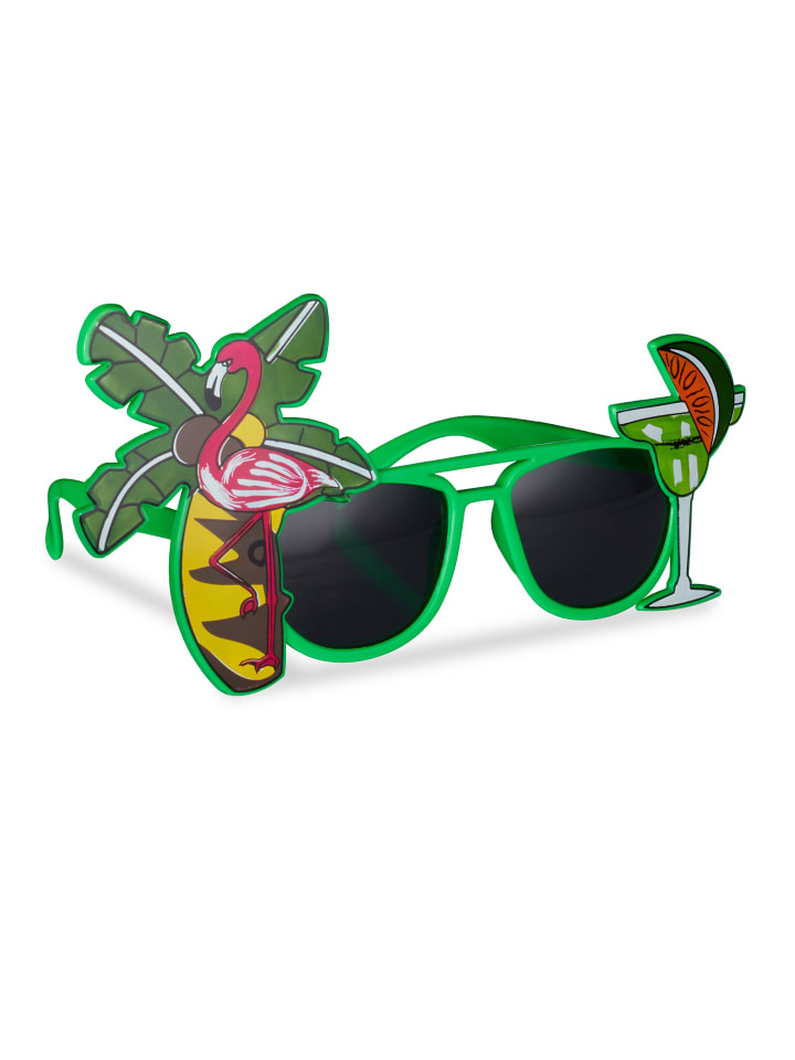 relaxdays Partybrille Cocktail in Grün günstig kaufen onesize
