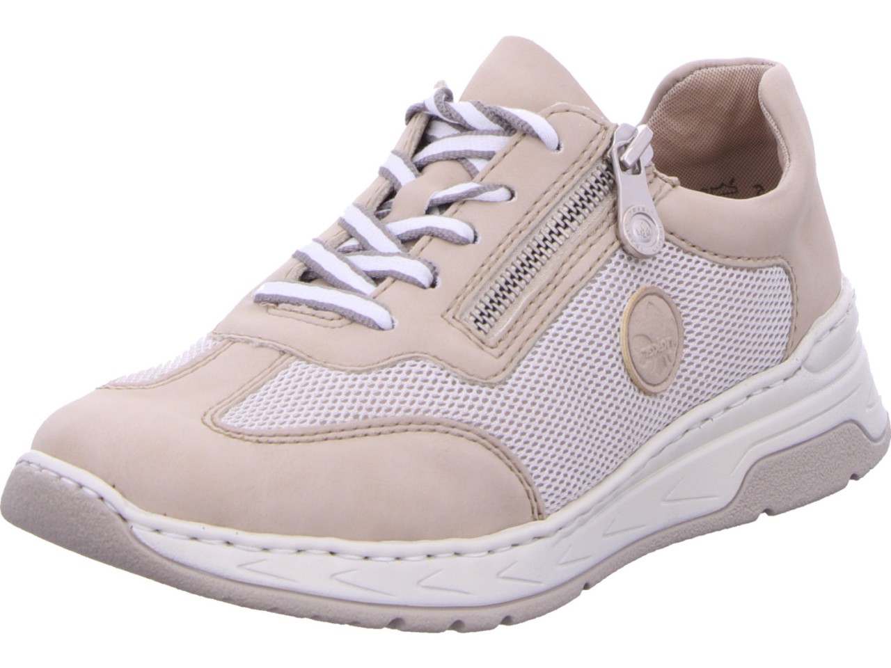 RIEKER Freizeit Schnürer beige FSK Damen Halbschuhe