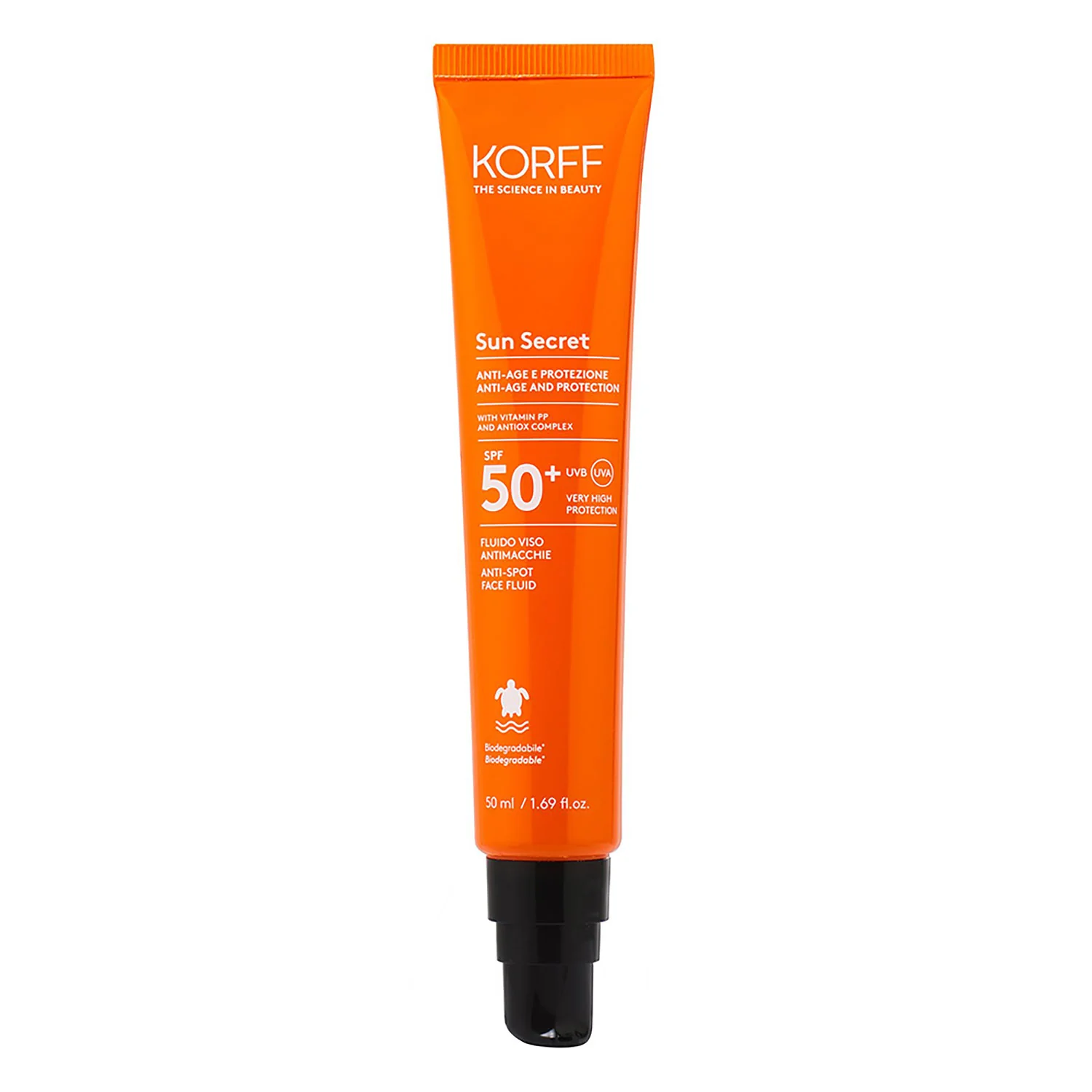 Sun Care Sun Secret fluid za lice protiv nepravilnosti SPF50+ - Krema za sunčanje za lice s visokom zaštitom.