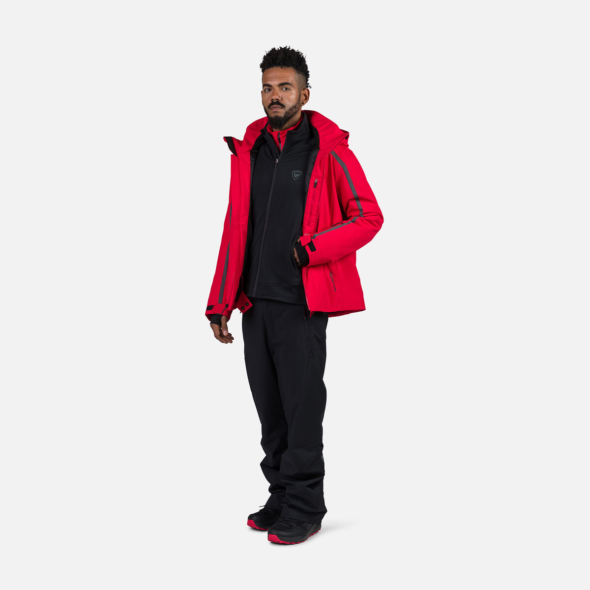 Herrenfleecejacke mit durchgehendem Reißverschluss Blackside