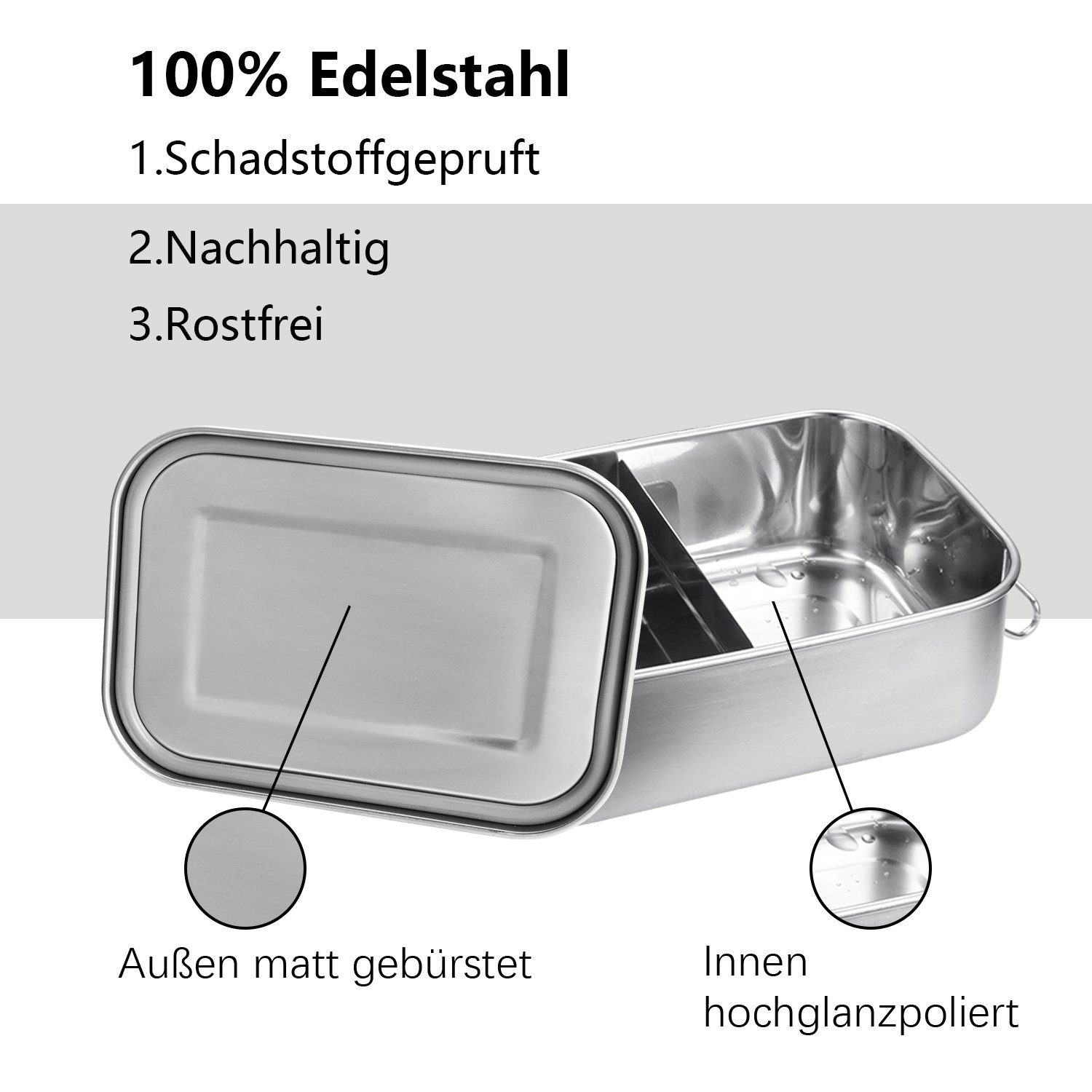 Lospitch Lunchbox Edelstahl Brotdose - Nachhaltige Lunchbox für Büro Schule Picknick