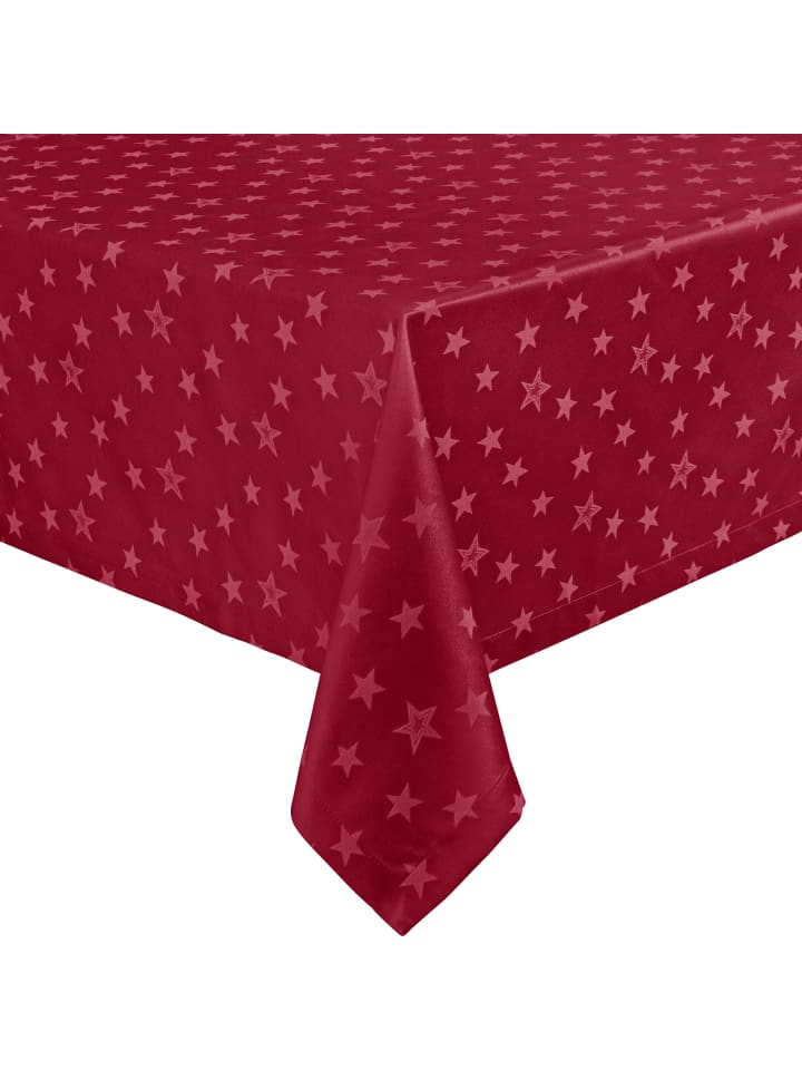Erwin Müller Jacquard Tischdecke Almeria in rot günstig kaufen