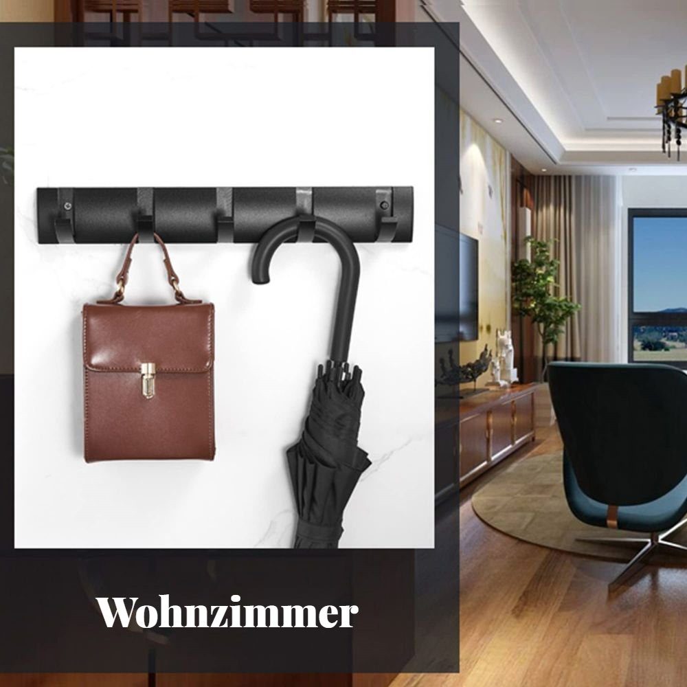 JOYOLEDER Wandhaken Hooks Flip 5 Garderobenhaken Wandhaken Kleiderhaken Kleideraufhänger, Garderobe, Flur, Badezimmer, Küche, Wohnzimmer, Kinderzimmer, Schlafzimmer