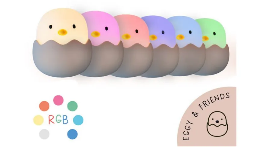 MegaLight LED Küken Nachtlicht EGGY EGG RGB dimmbar mit Akku
