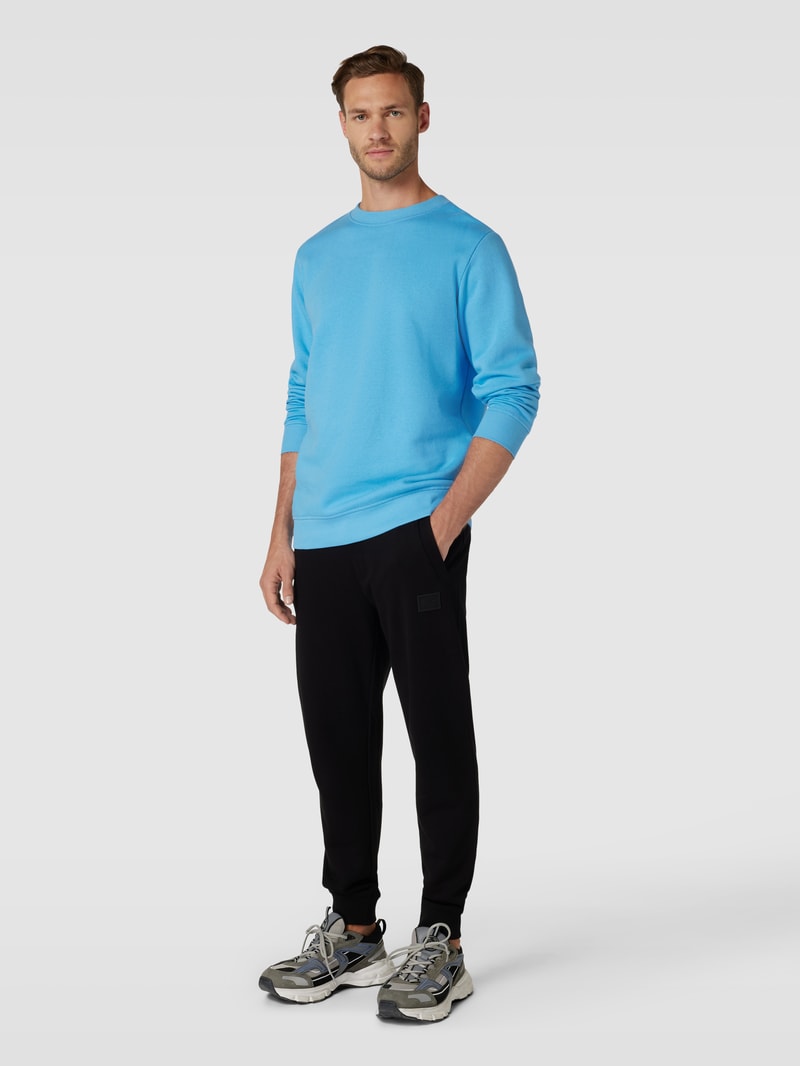 Sweatshirt mit Rundhalsausschnitt Modell 'TILO' in blau