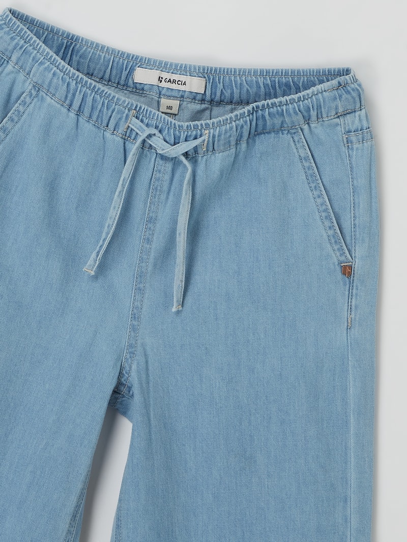 Culotte aus Denim in hellblau