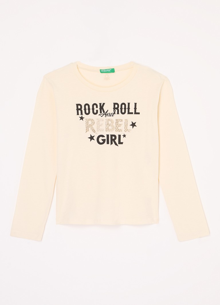 Camisa de manga comprida Benetton com strass.