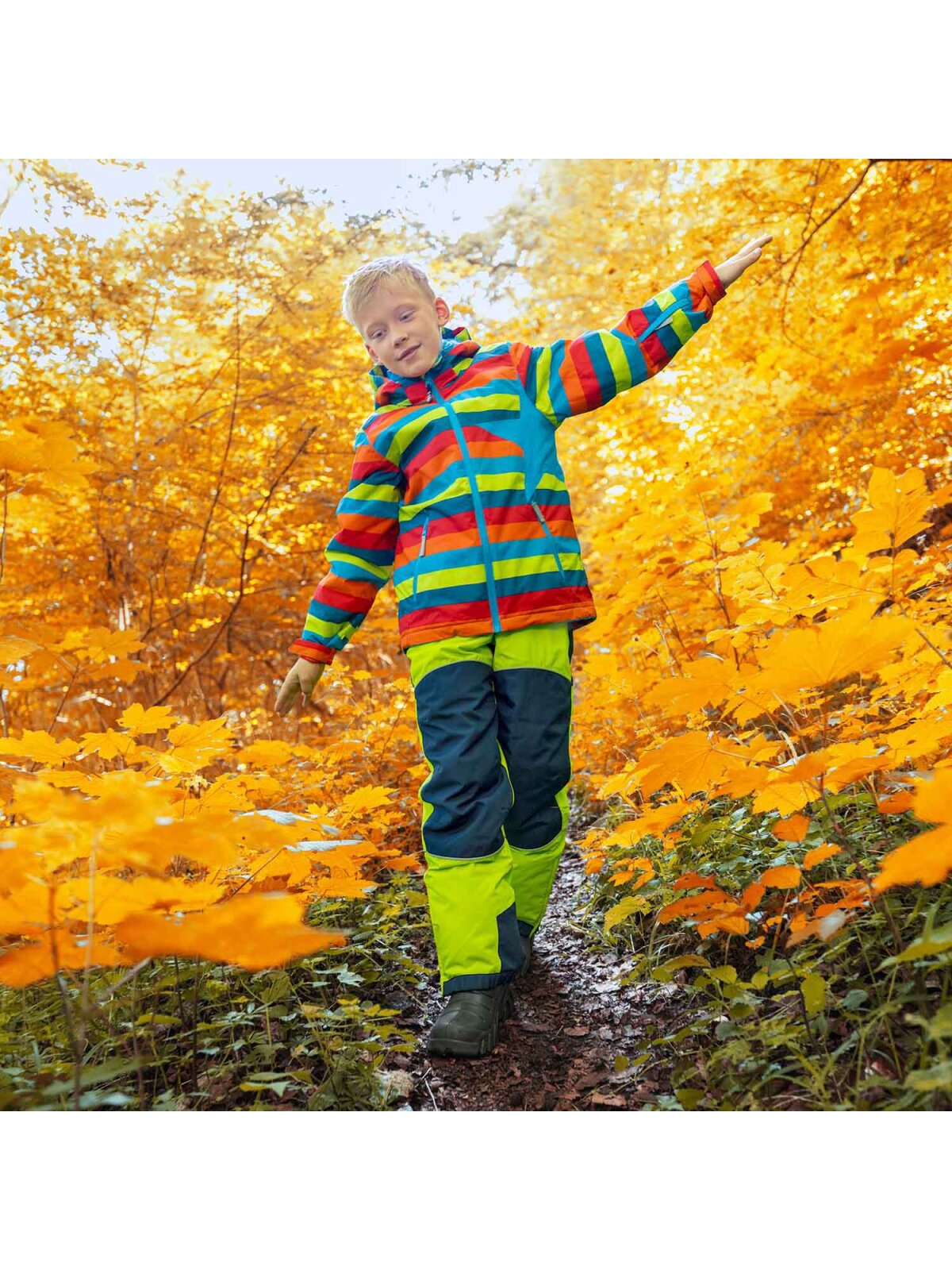 Schneejacke Stern Kids, bunt gestreift