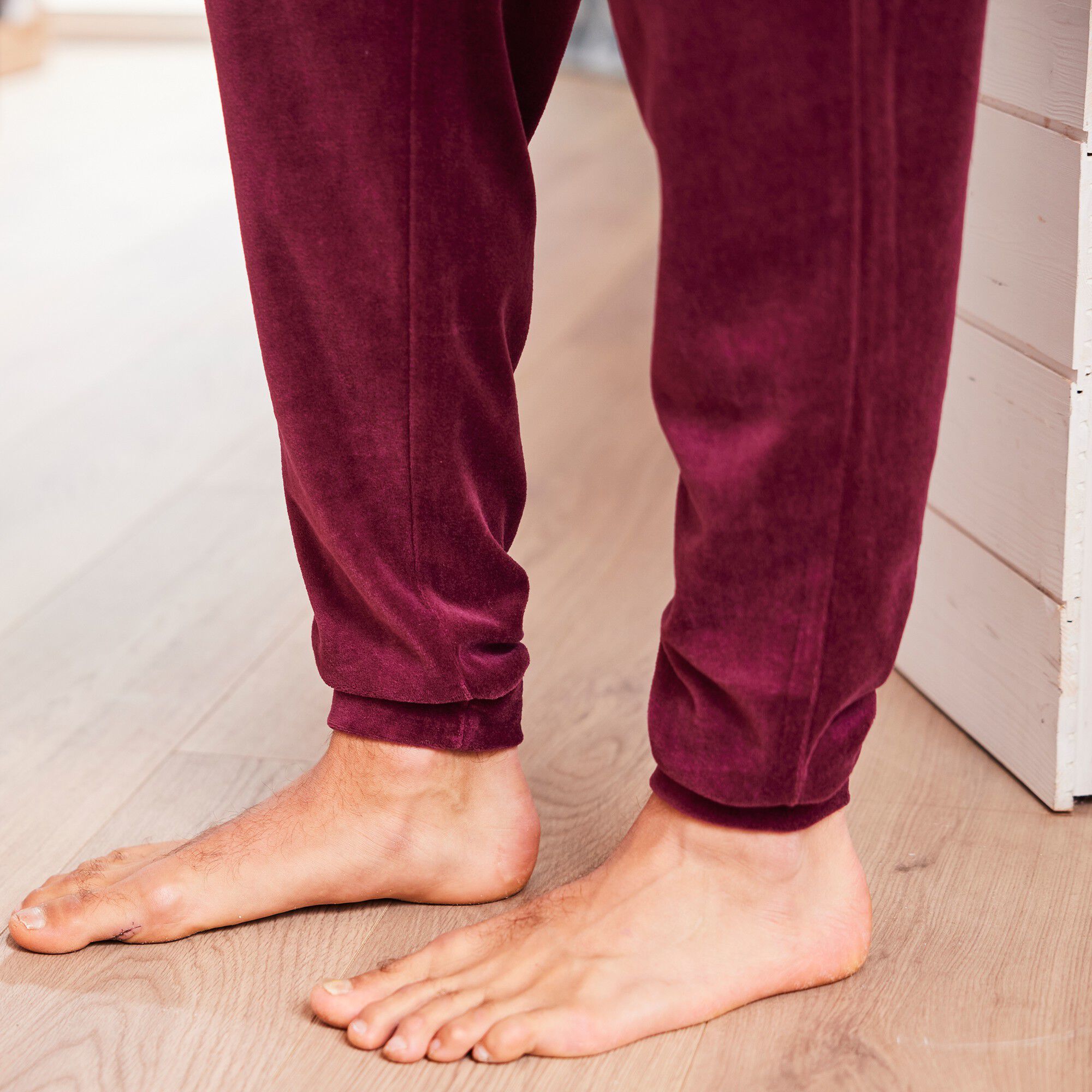 Pyjama tricolore velours manches longues