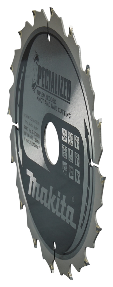 Makita pribor B-33059 Ugrađeni vrh kružne pile za drvene čvorove/čavle ATB 190 x 30 x 2 mm T16