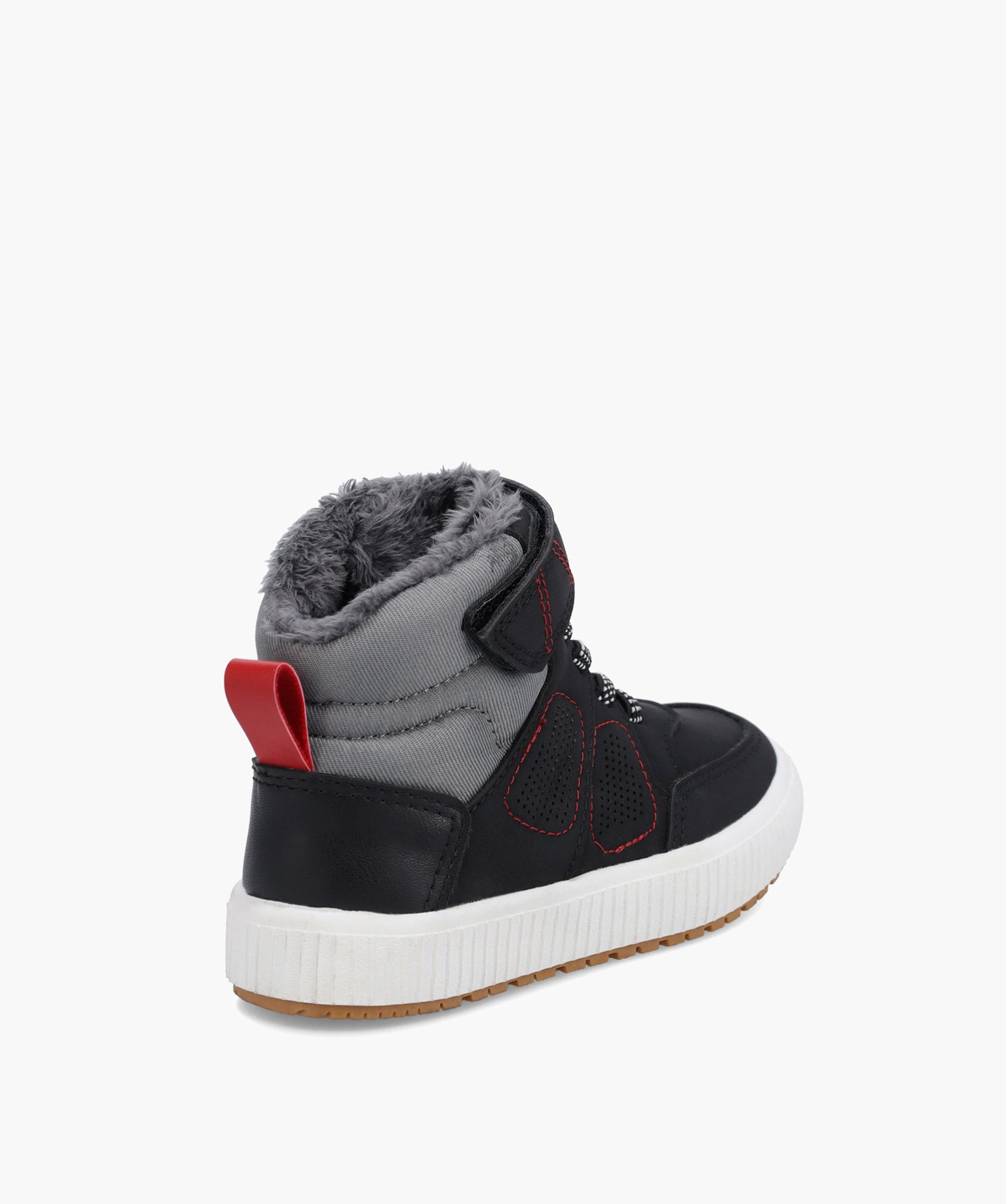 Boots fourrées Garçon bicolores style baskets mid-cut noir | GEMO