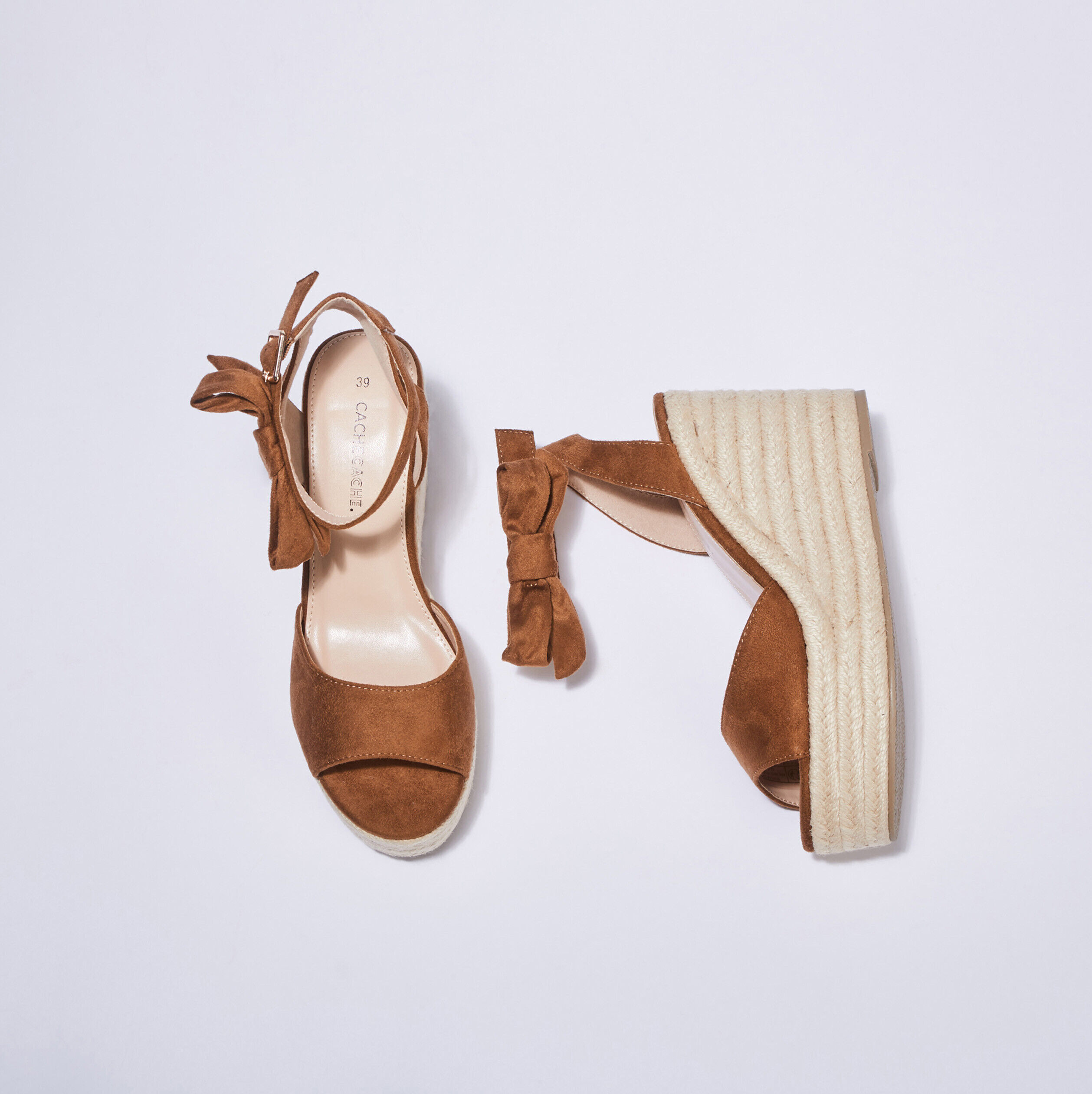 Sandales à talons compensés camel femme | Cache Cache