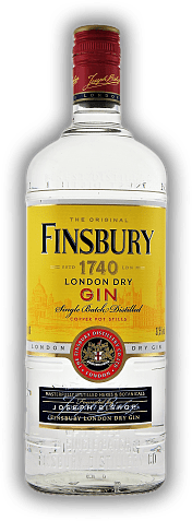 Finsbury Dry Gin 37,5% 1,0 Liter Finsbury Dry Gin 37,5% 1,0 Liter Sanftere Ausführung mit reichem Aroma und sehr feinem, elegantem Bouquet. 1	 Liter - Vol 37,5%