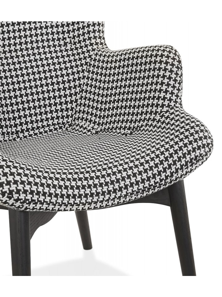 KADIMA DESIGN Lounge Stuhl mit Hahnentrittmuster aus Textil | Vintage Design günstig kaufen onesize