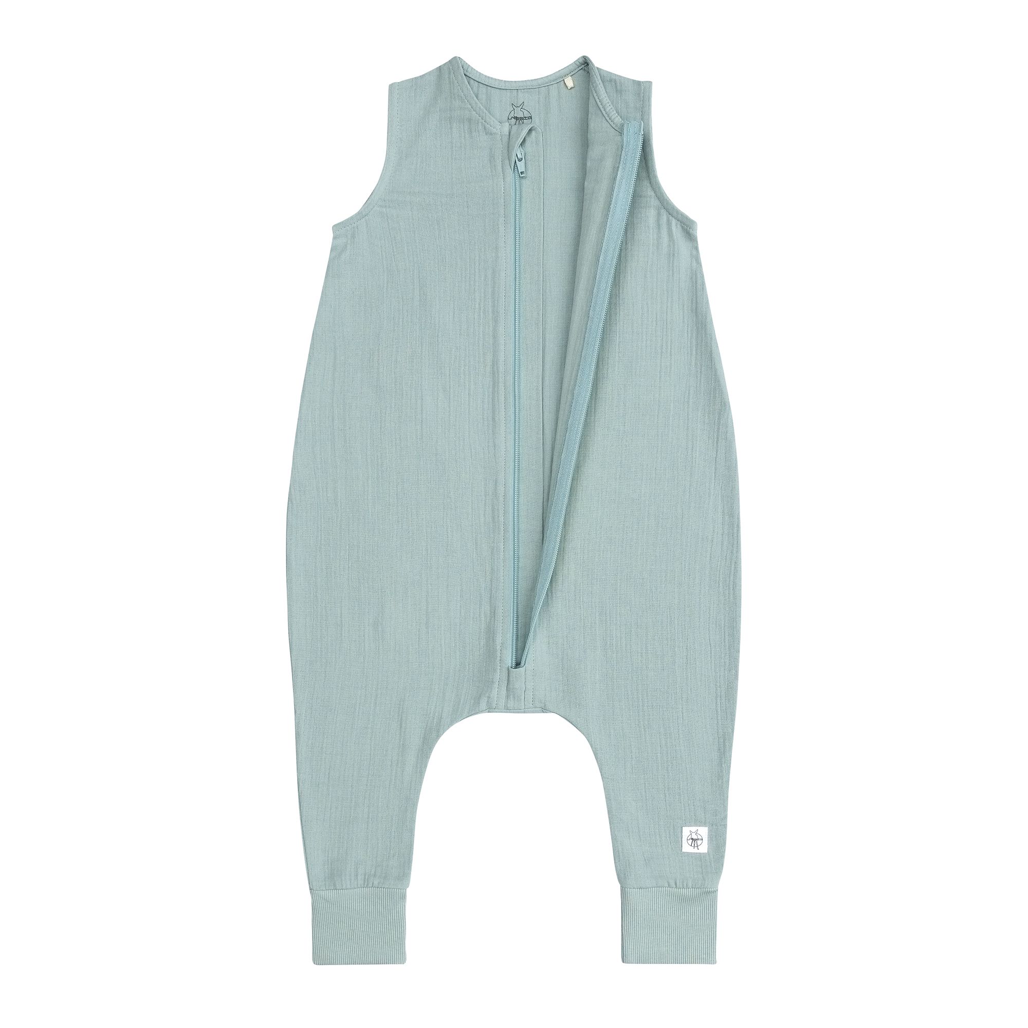 Musselin Kinder Schlafoverall 1 TOG - Bio Baumwolle, Silbergrau