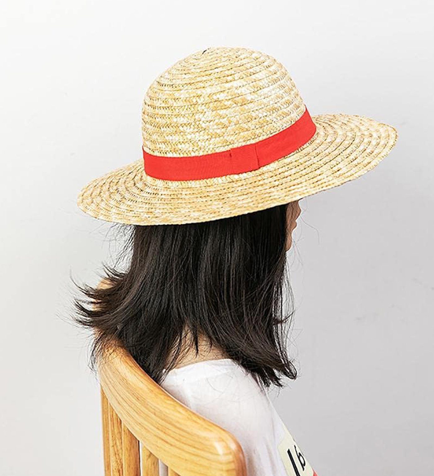 24costumes Strohhut Strohhut von Ruffy Luffy Piece Anime Cosplay Kostüm Anime Kinngurt, hochwertige Verarbeitung, Sonnenschutz, Anime Replica
