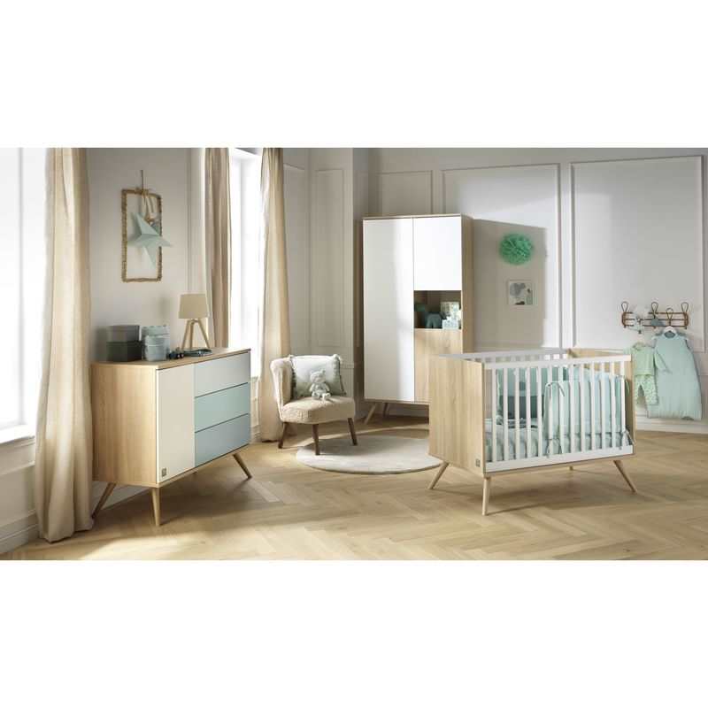 Commode 1 porte et 3 tiroirs Seventies
