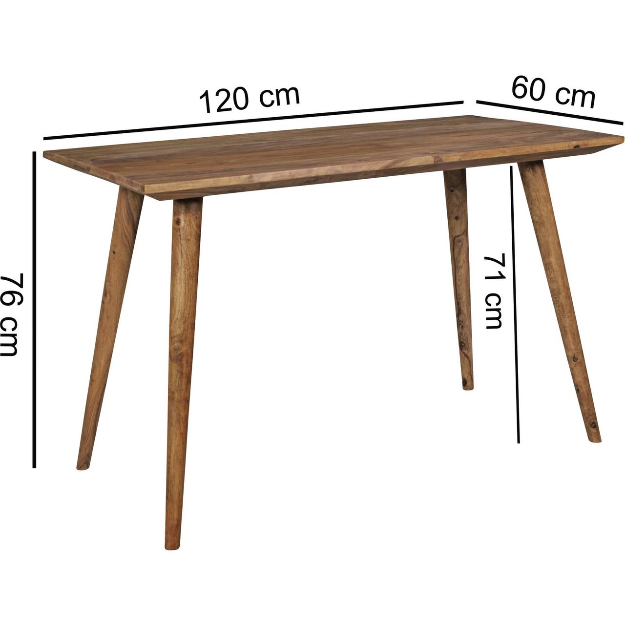 Wohnling Esszimmertisch REPA Massivholz 120 x 60 x 76 cm