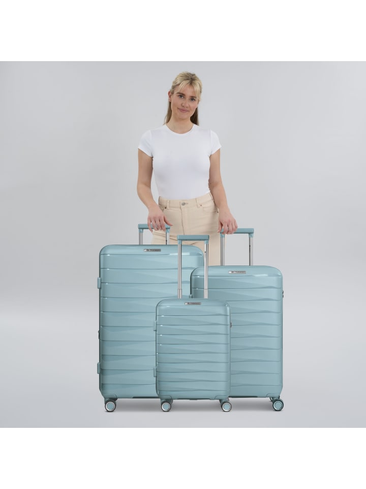 Franky London 4 Rollen Kofferset 3-teilig mit Dehnfalte in mint green günstig kaufen onesize