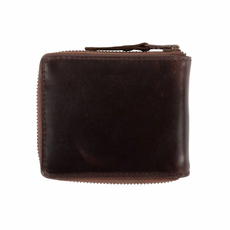 Buckle & Seam Leder Portemonnaie Grind - Braun \/ Blau