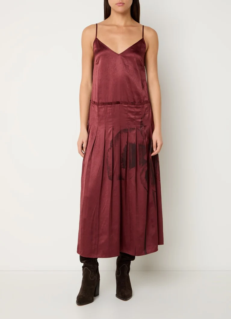 Max & Co Curly satin midi dress with spaghetti straps