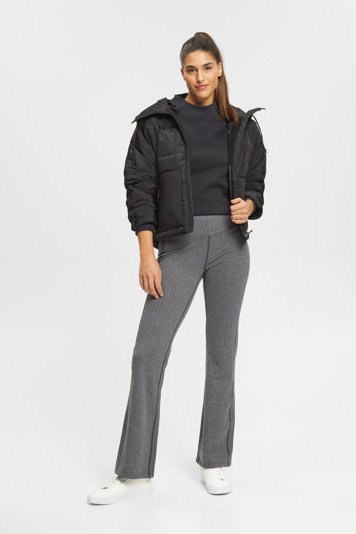 Ausgestellte Leggings mit Herringbone-Muster
