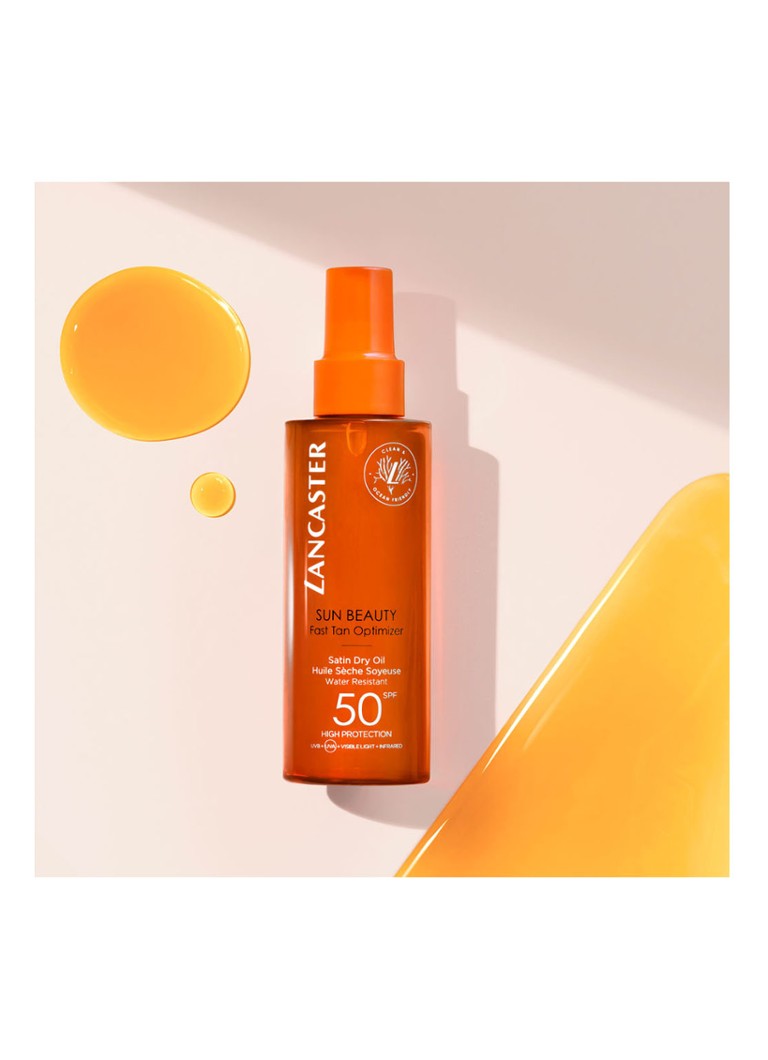 Ulei uscat satinat Lancaster Sun Beauty SPF 50, optimizator pentru bronz rapid - zonneoolie