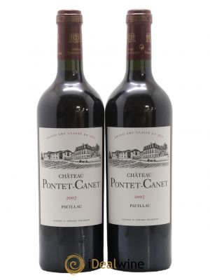 Château Pontet Canet 5ème Grand Cru Classé  2007 - Lot de 2 Bouteilles