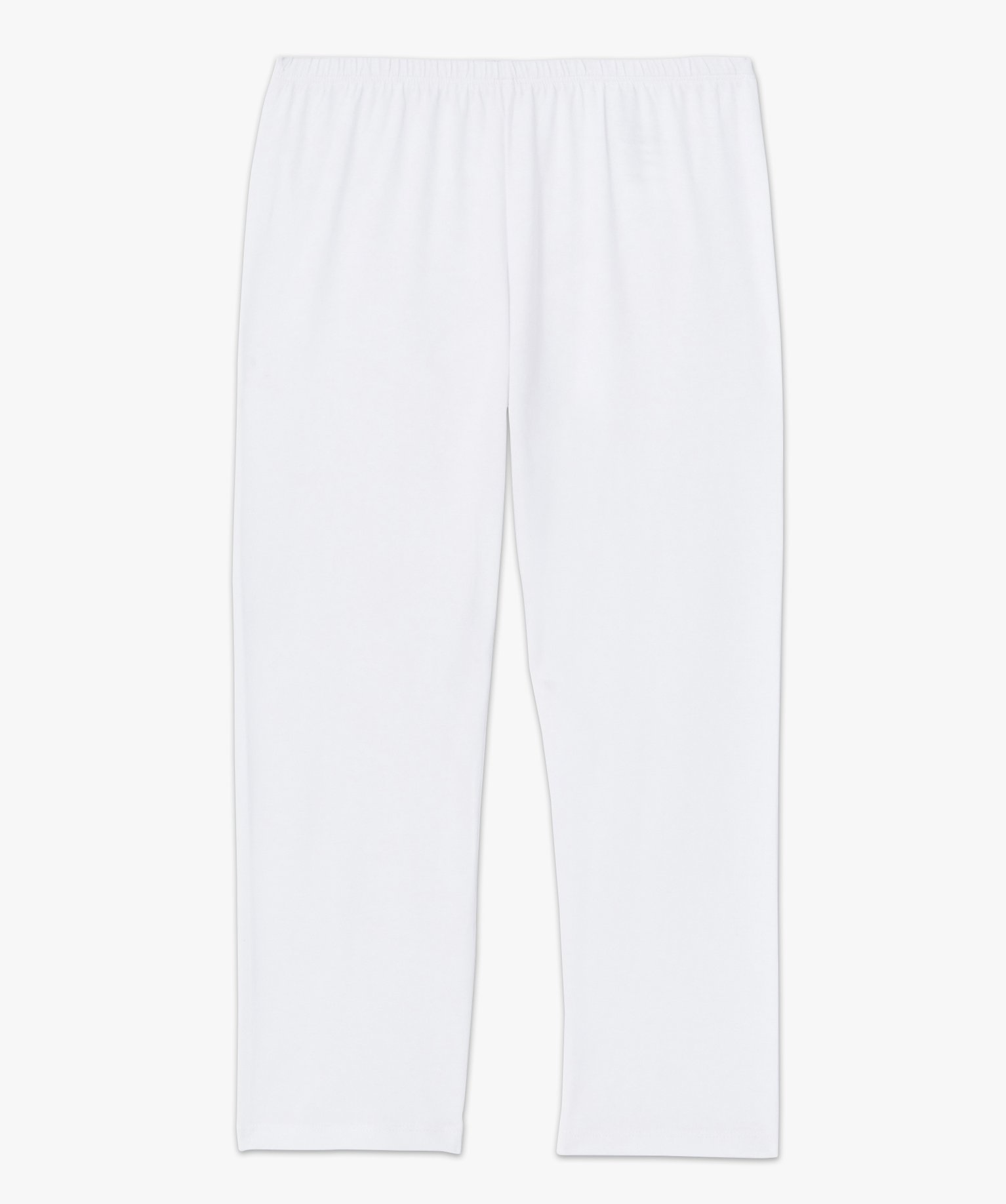 Legging femme court en coton stretch blanc | GEMO