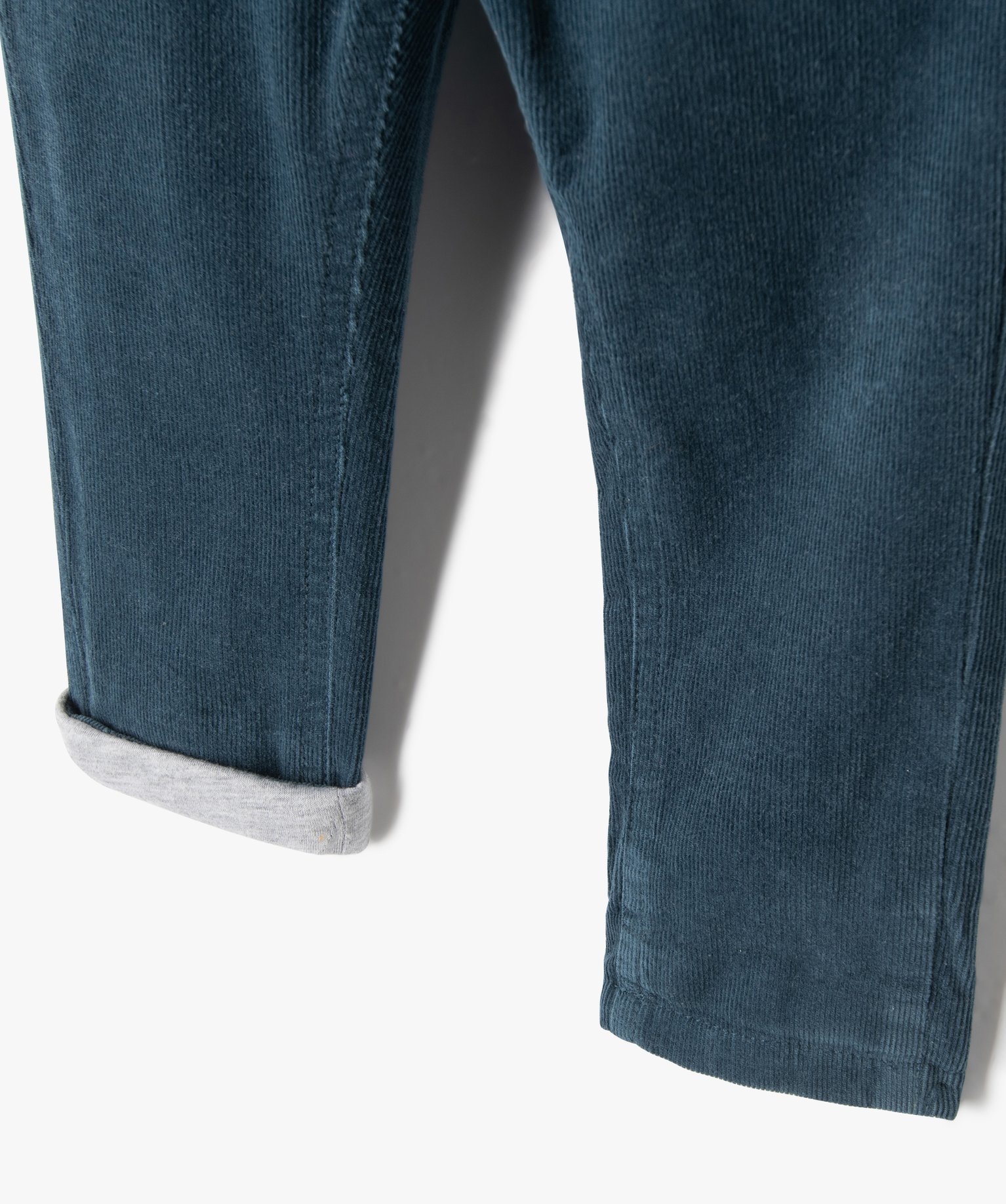 Pantalon bébé Garçon en velours doublé jersey bleu | GEMO
