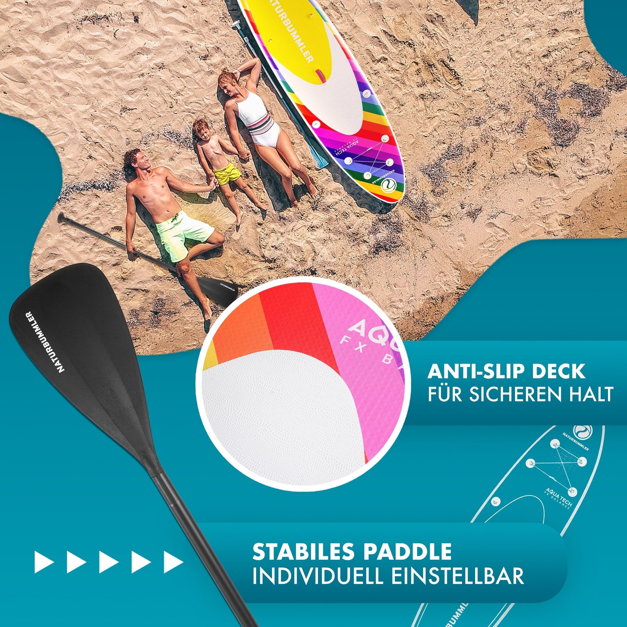 Naturbummler 330 cm Rainbow SUP Board