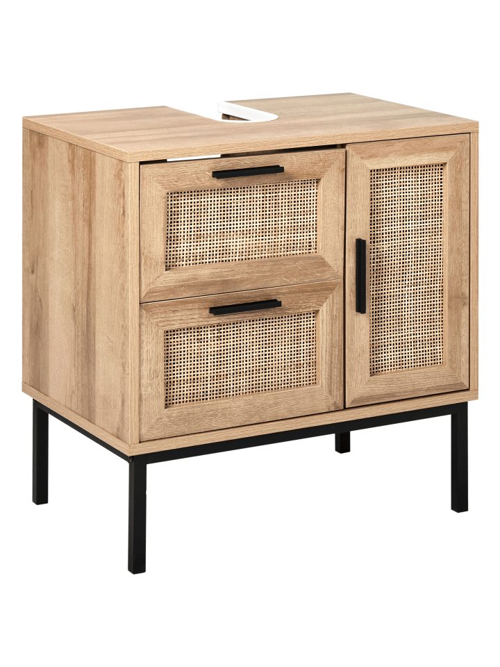 Beliani Badezimmerschrank ROSELL in Heller Holzfarbton - (W) 60 x (H) 60 x (L) 40 cm günstig kaufen onesize