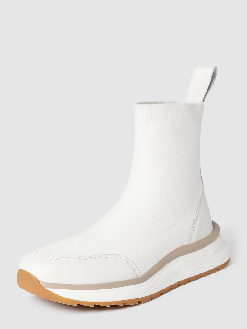 Sock-Sneaker mit Label-Details in offwhite