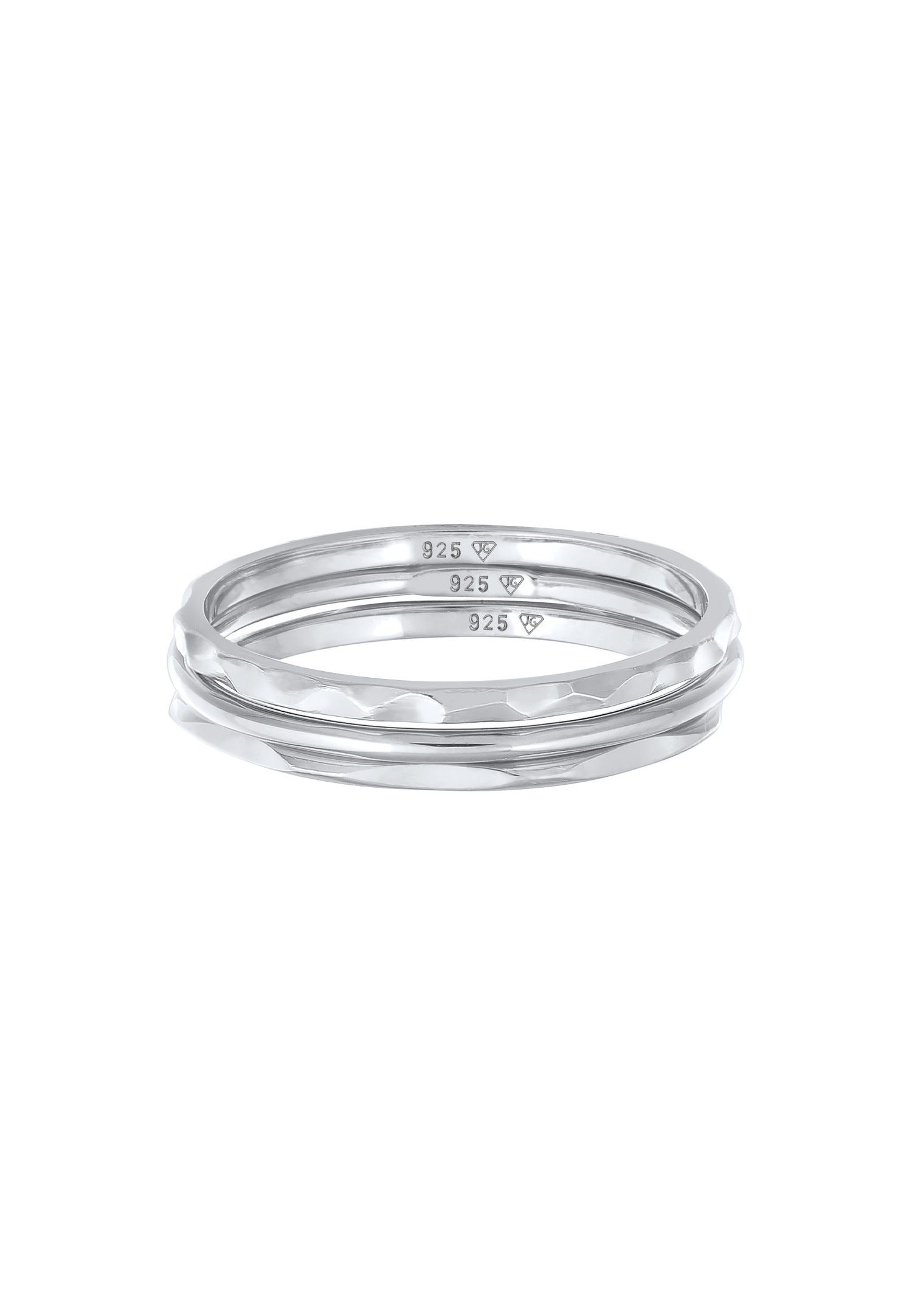 Juego básico apilable de 3 piezas para mujer de Elli en plata de ley 925.