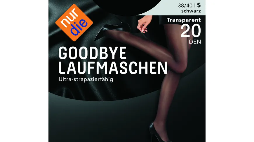 NUR DIE Damen Feinstrumpfhose Goodbye Laufmaschen 20 DEN schwarz