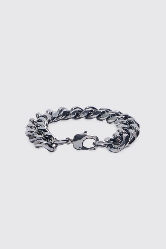 Klobiges Ketten-Armband in Gun Metallic