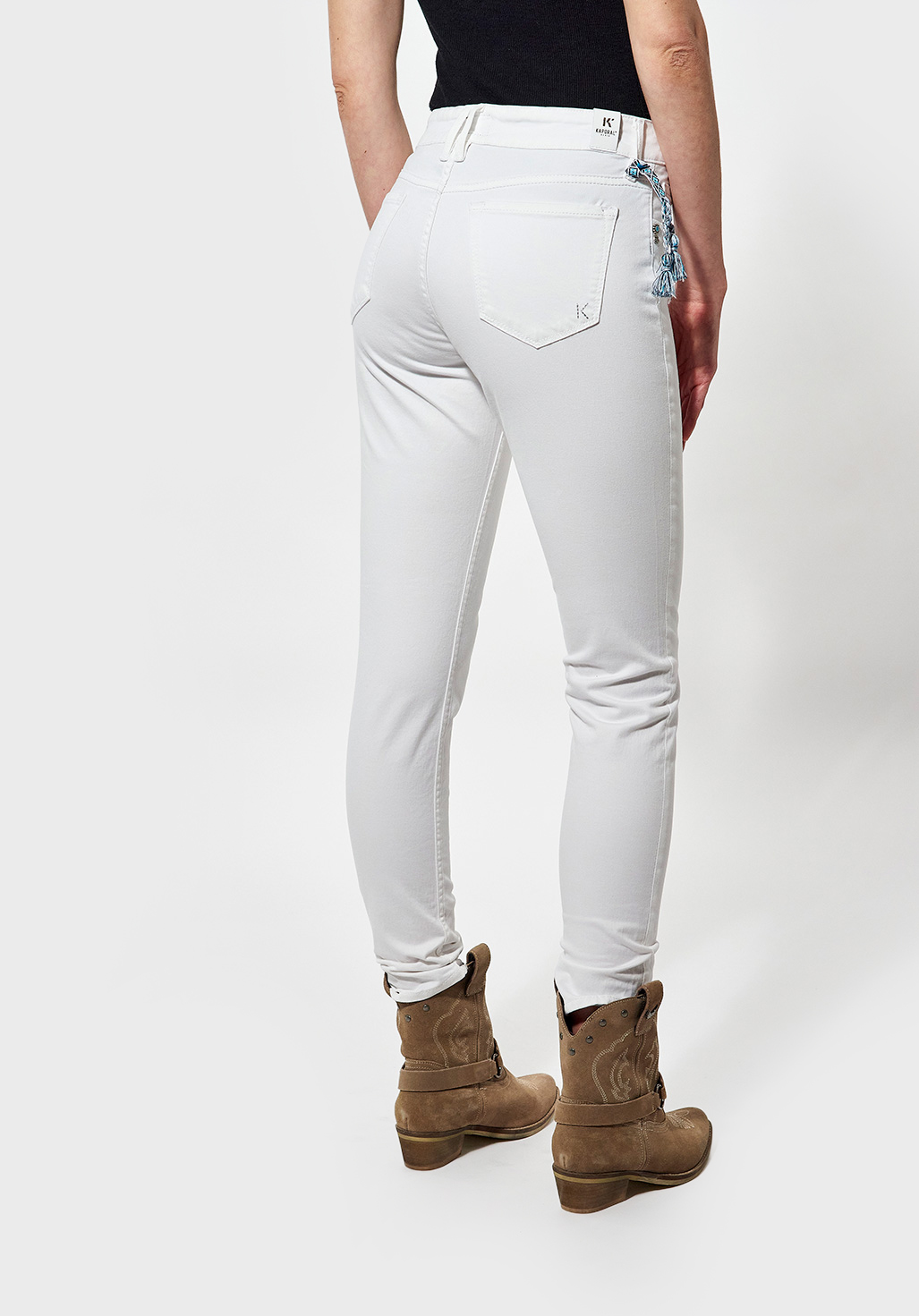 LEAWE  Jean slim 7/8 blanc Femme