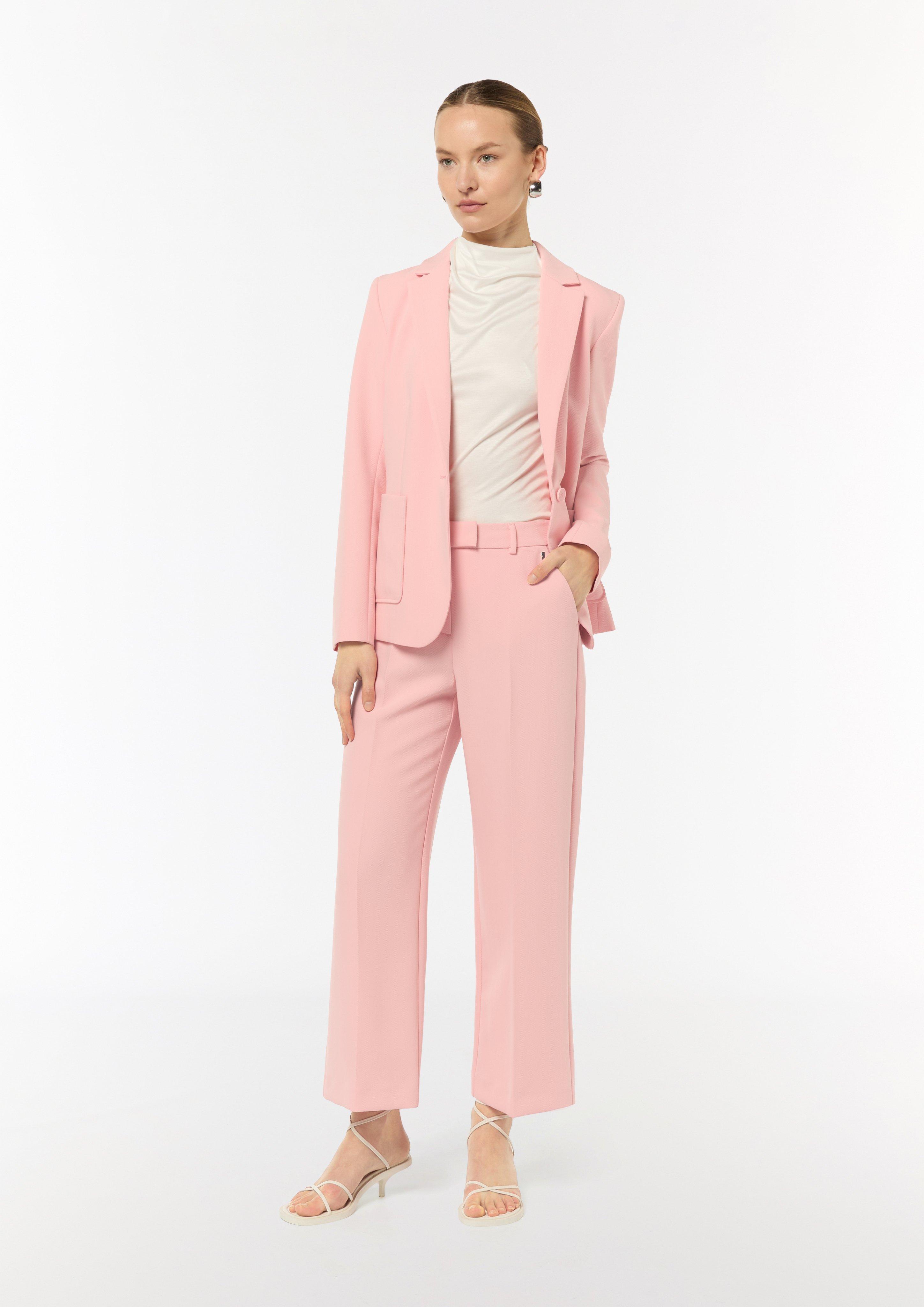 Regular: Culottes mit Herringbone-Muster - rosa