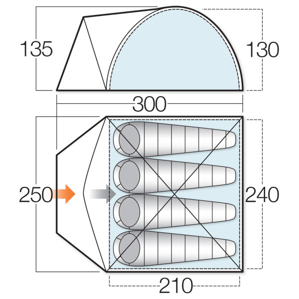 Vango - Alpha 400 CLR - 4-Personen Zelt