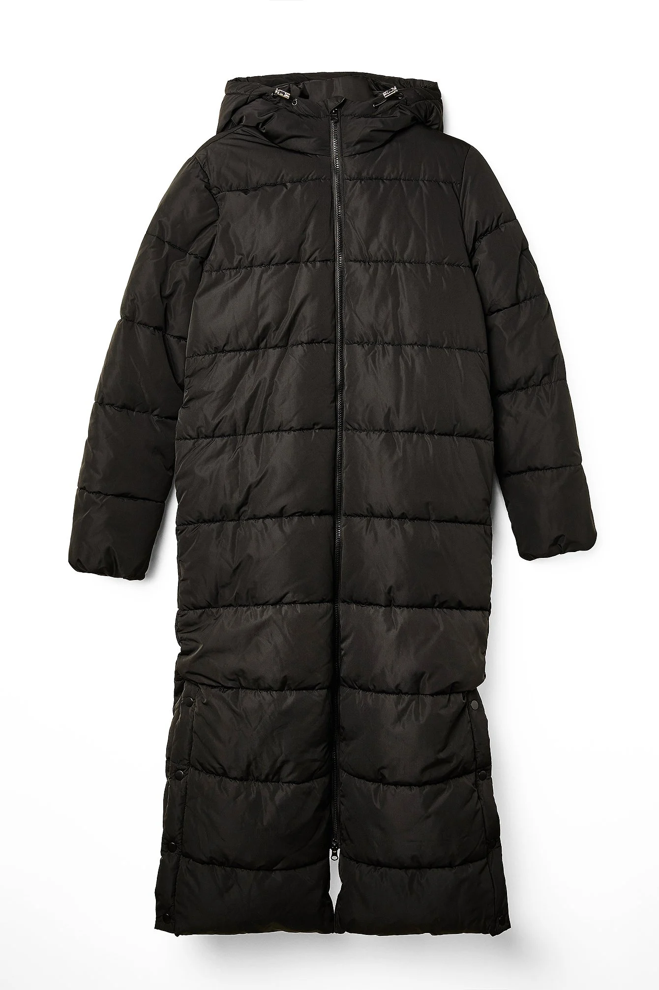 Lange, wattierte Jacke