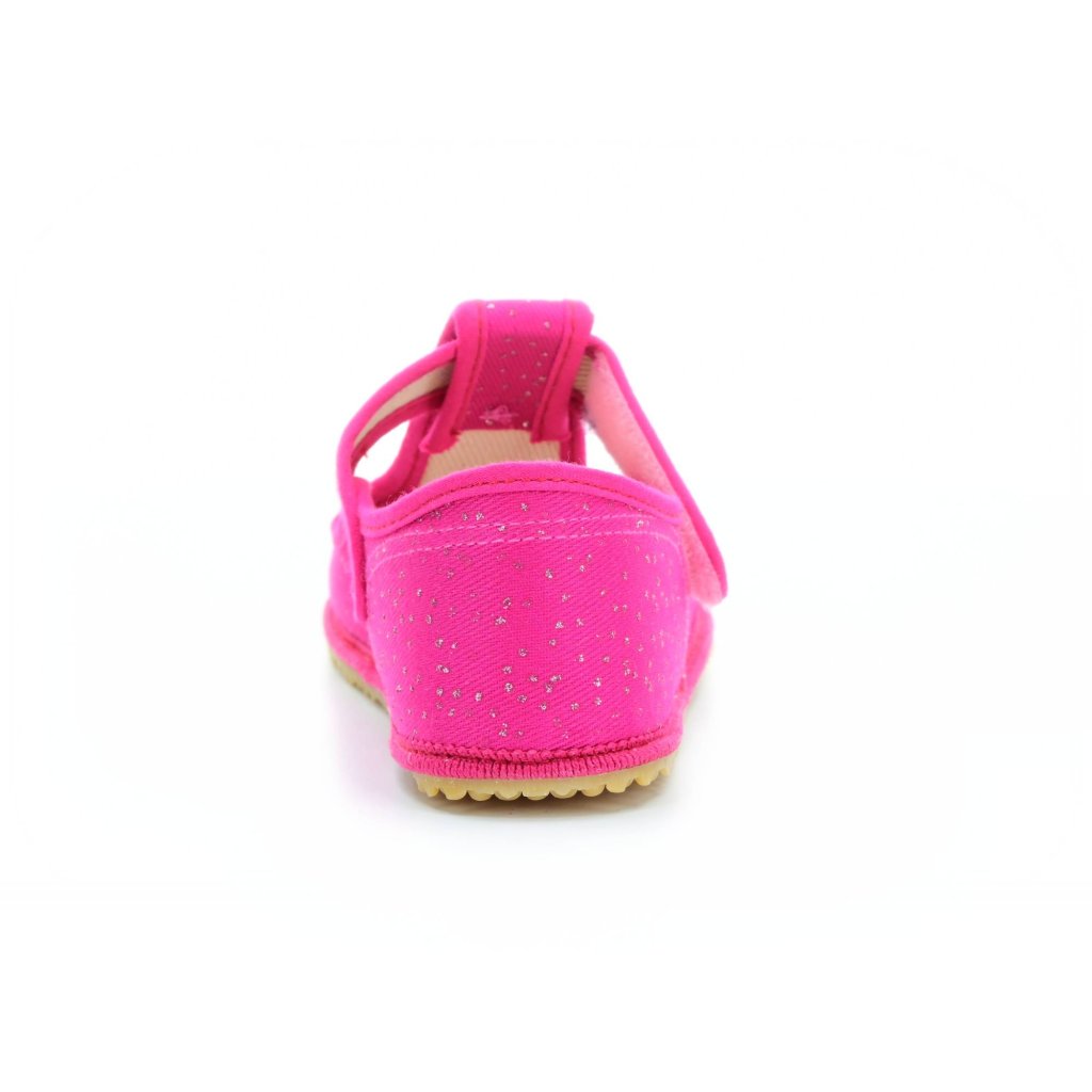 Beda Pink Shine Canvas Hausschuhe mit Hinterkappe (BF-060010 / W / OP)