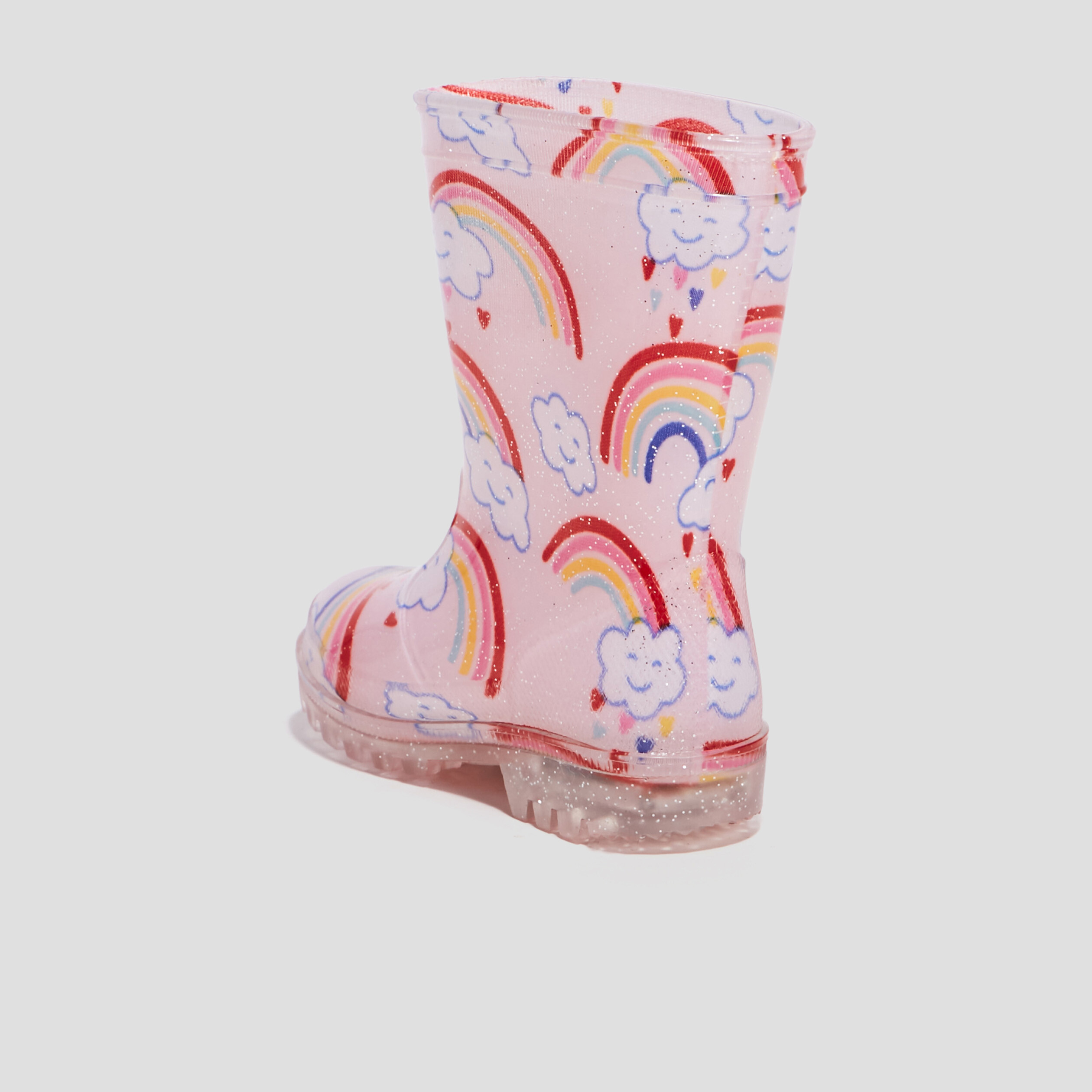 Bottes de pluie semelle lumineuse rose bébé fille | La Halle