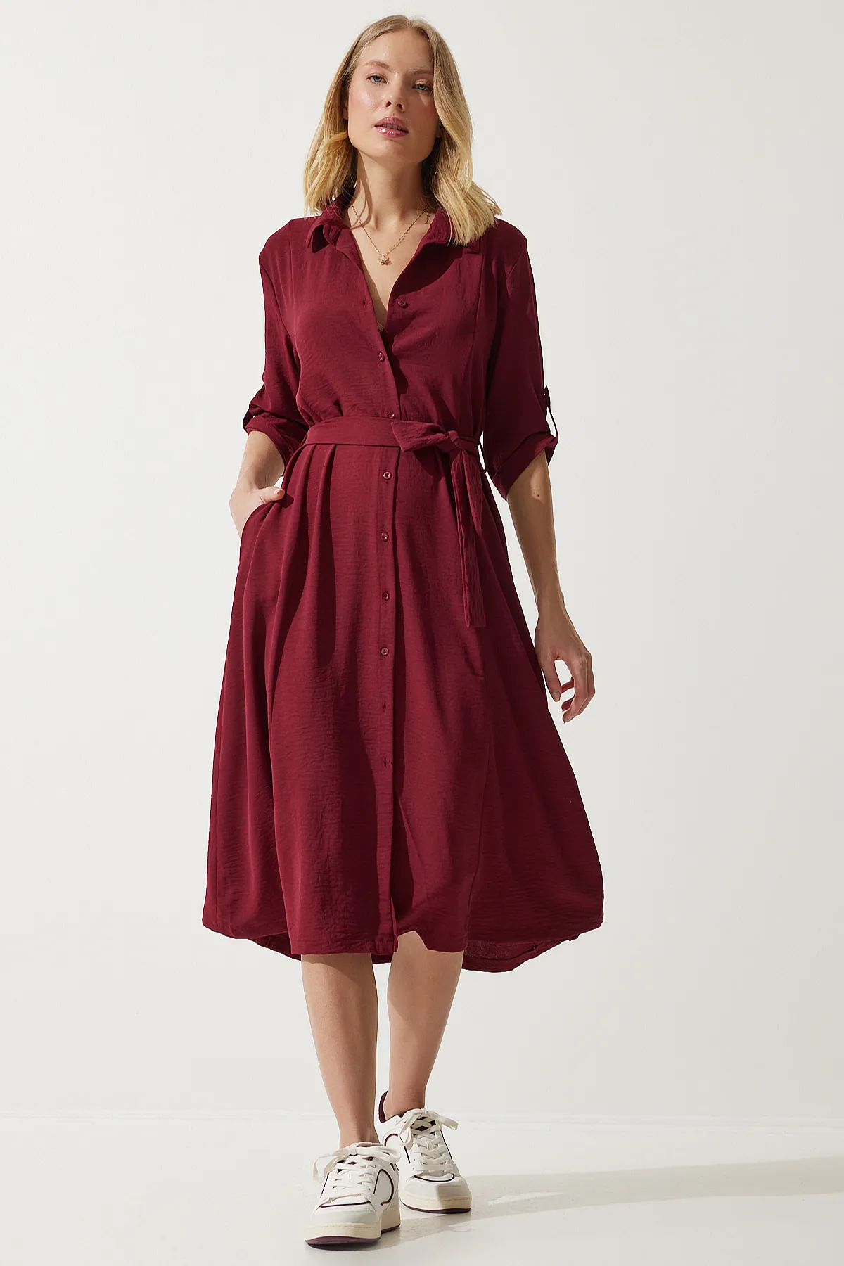 Happiness İstanbul  Kleid - Bordeaux - A-Linie