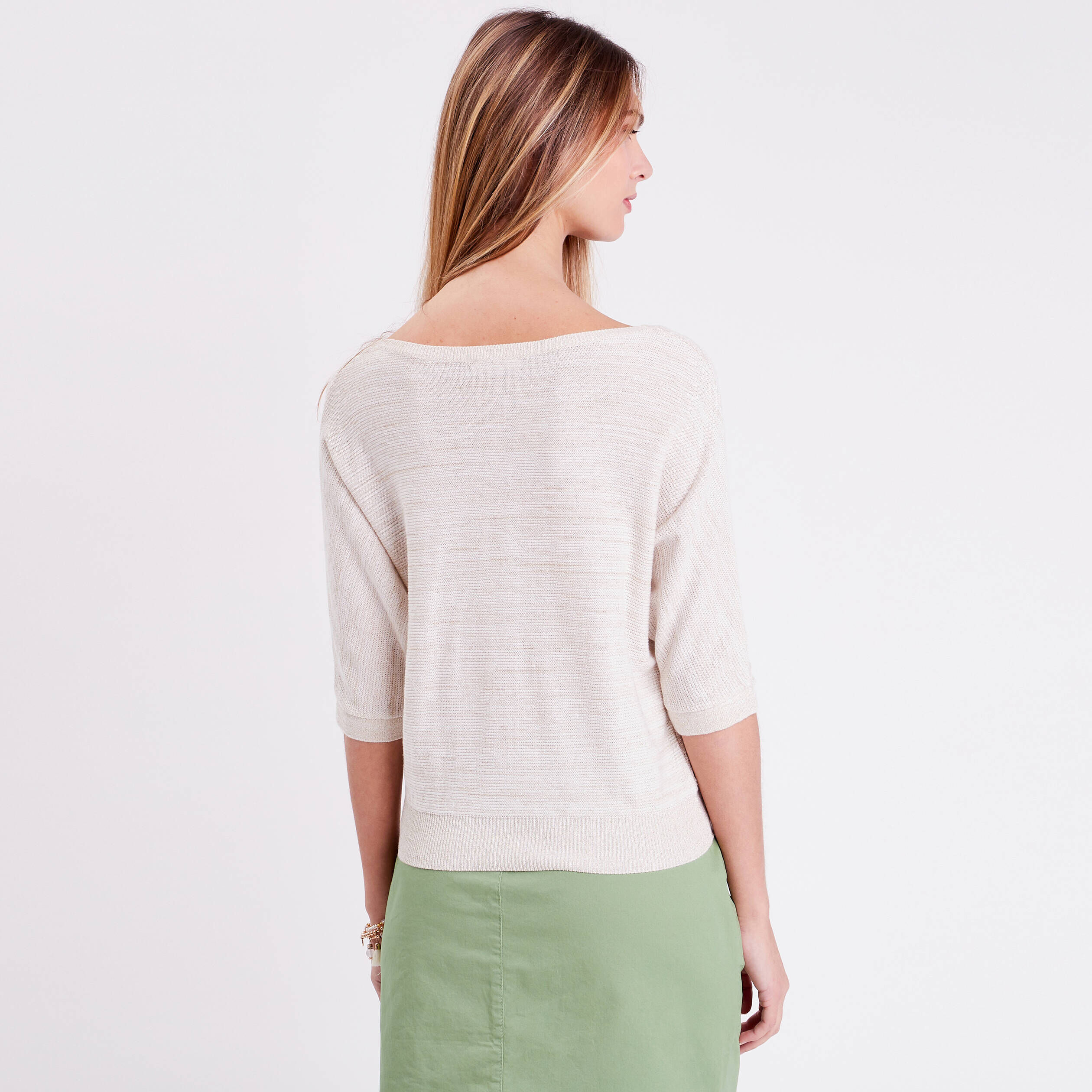 Pull manches chauves-souris ecru femme | Cache Cache