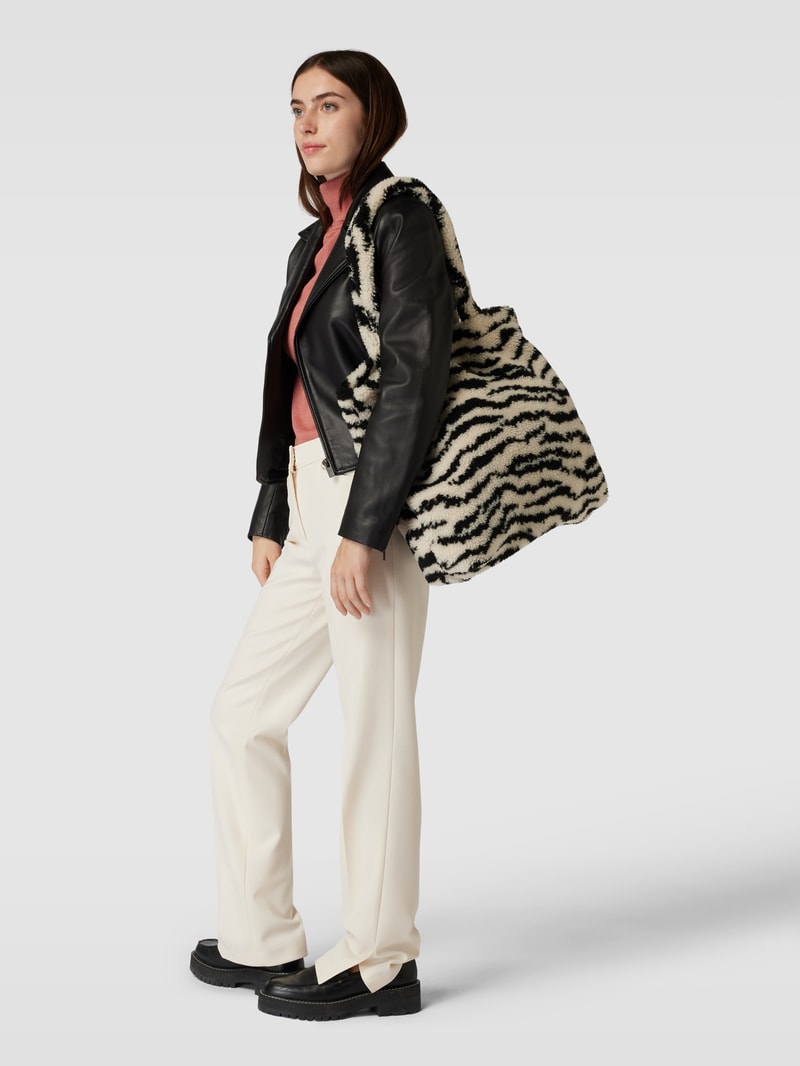 Shopper mit Allover-Muster Modell 'Arctic' in schwarz